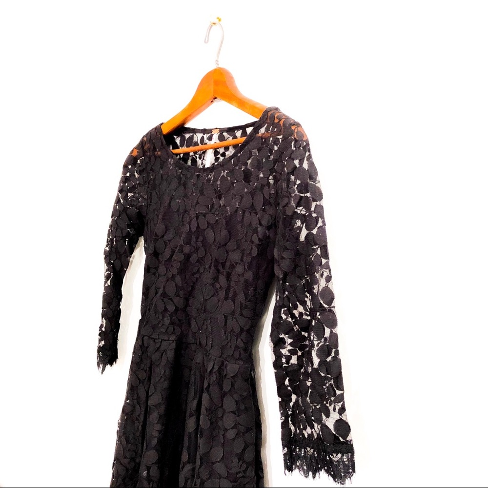 Free People Black Lacy Leaves Dress - Picture 1 of 8
